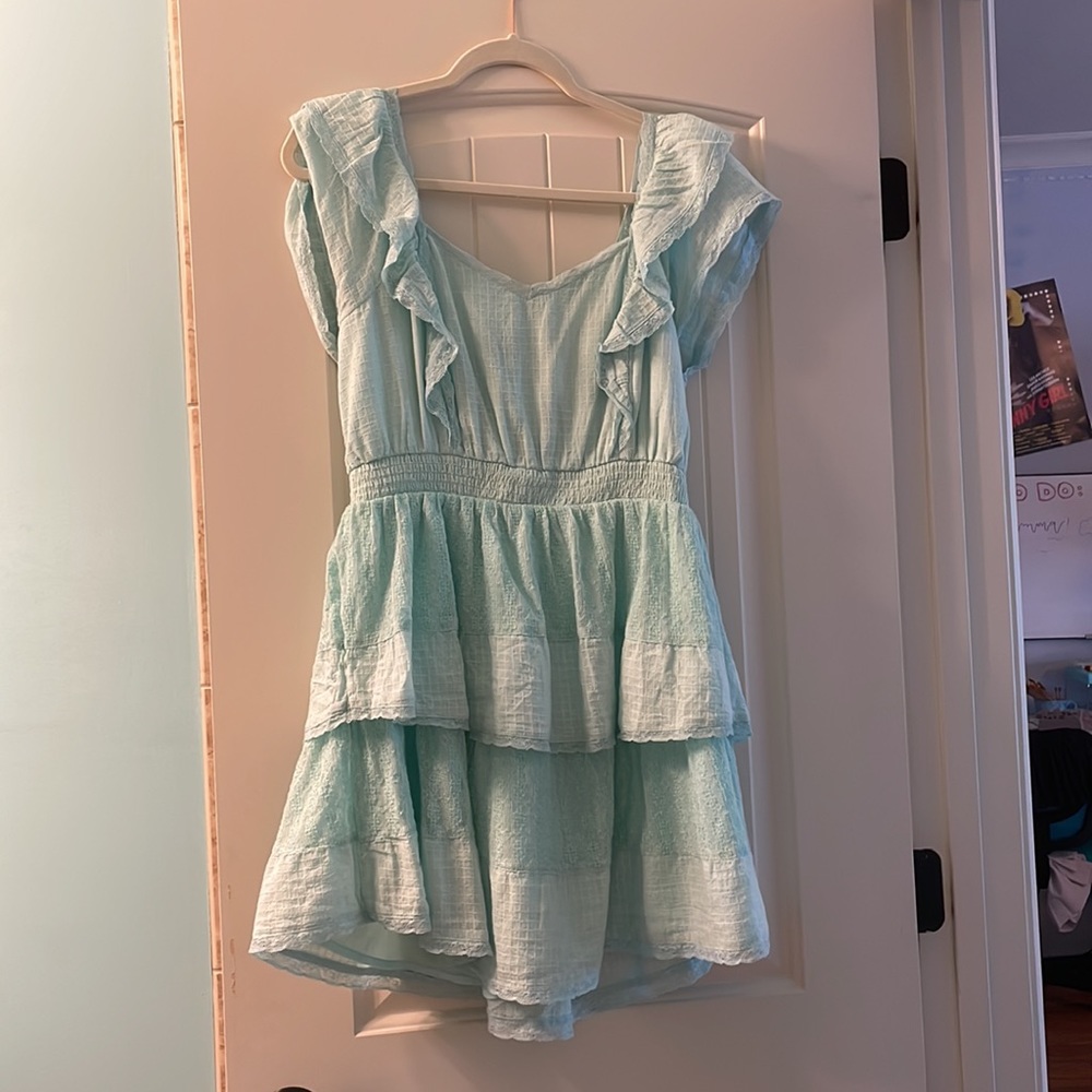 american eagle teal mini dress